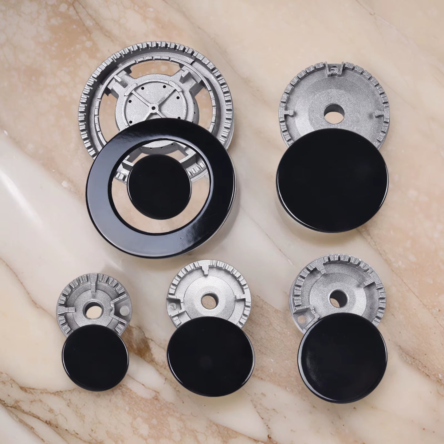 1 Set Cooker Hat Set Stove Lid Upgraded Oven Gas Hob Burner Crown Flame Cap Fits Most Gas Stove Burners Kitchen Accessories