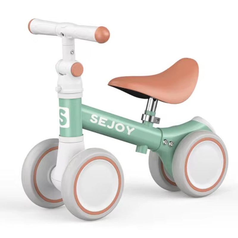 SEJOY Baby Balance Bike 4 Wheels Toddler Walker Bicycle Toys Birthday Gifts for Girl Boy 3 Colors 1-3 Years Old Kids