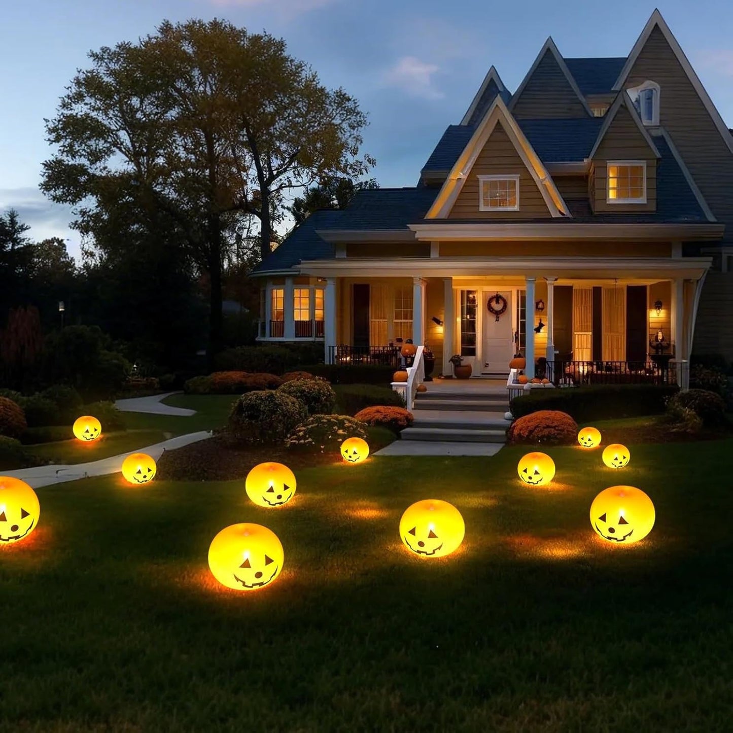 10X Halloween Decoration Inflatable Pumpkin with LED Lights Garden Party Light
