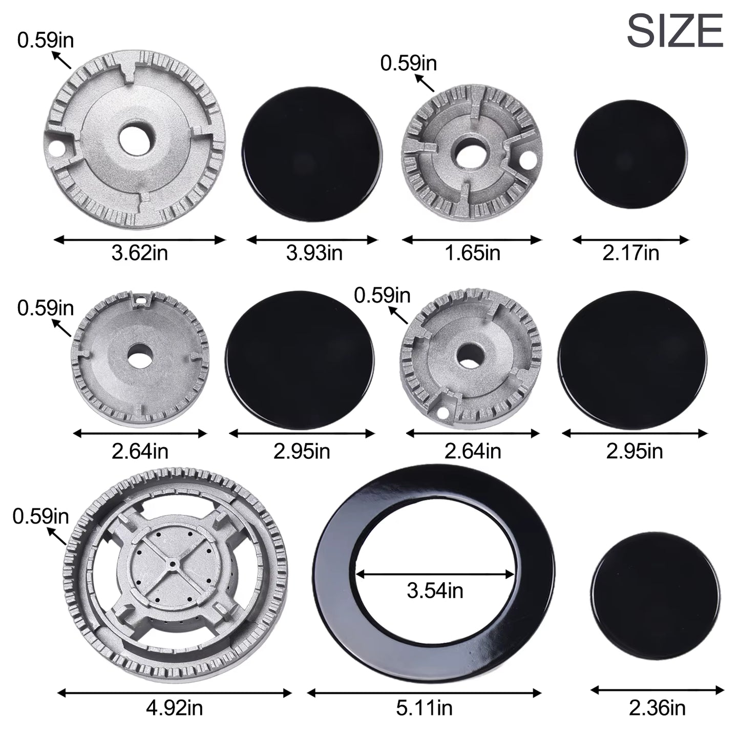 1 Set Cooker Hat Set Stove Lid Upgraded Oven Gas Hob Burner Crown Flame Cap Fits Most Gas Stove Burners Kitchen Accessories