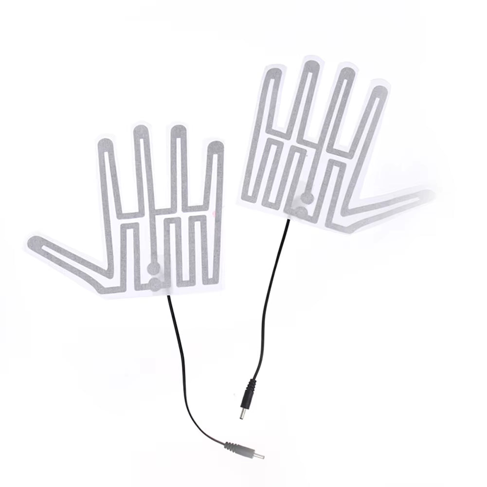 1 Pair Five-Finger Gloves Heating Pad Carbon Fiber 5V Hand Warmer Heater Thermal Insulation for Outdoor Skiing