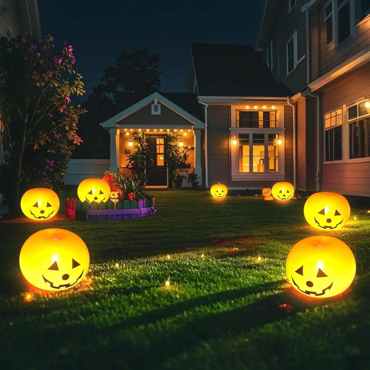 10X Halloween Decoration Inflatable Pumpkin with LED Lights Garden Party Light