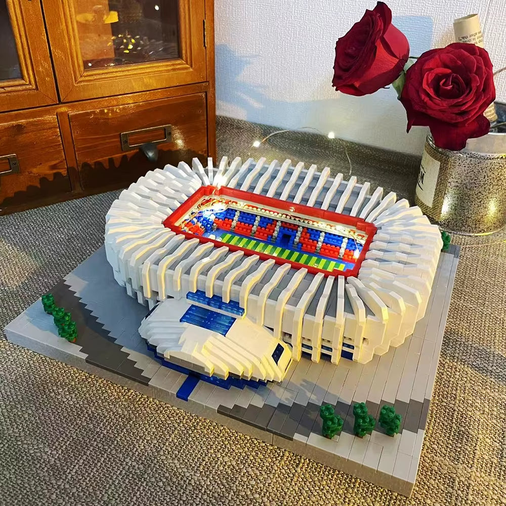 Barcelona Soccer Stadium Micro Blocks Building Sets Mini Bricks Architecture Building Block Toys for Adults Football Field Gift