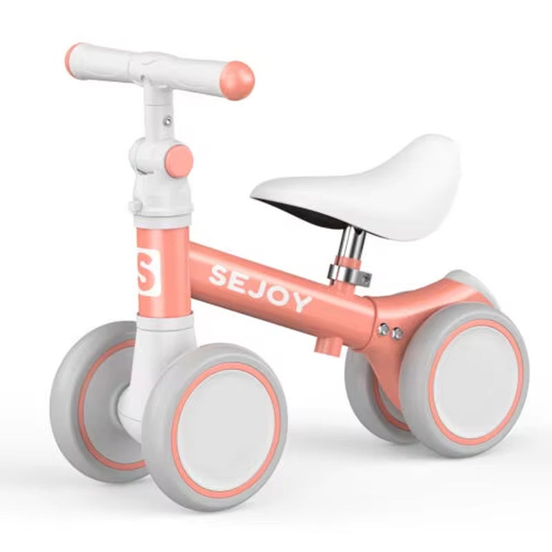 SEJOY Baby Balance Bike 4 Wheels Toddler Walker Bicycle Toys Birthday Gifts for Girl Boy 3 Colors 1-3 Years Old Kids