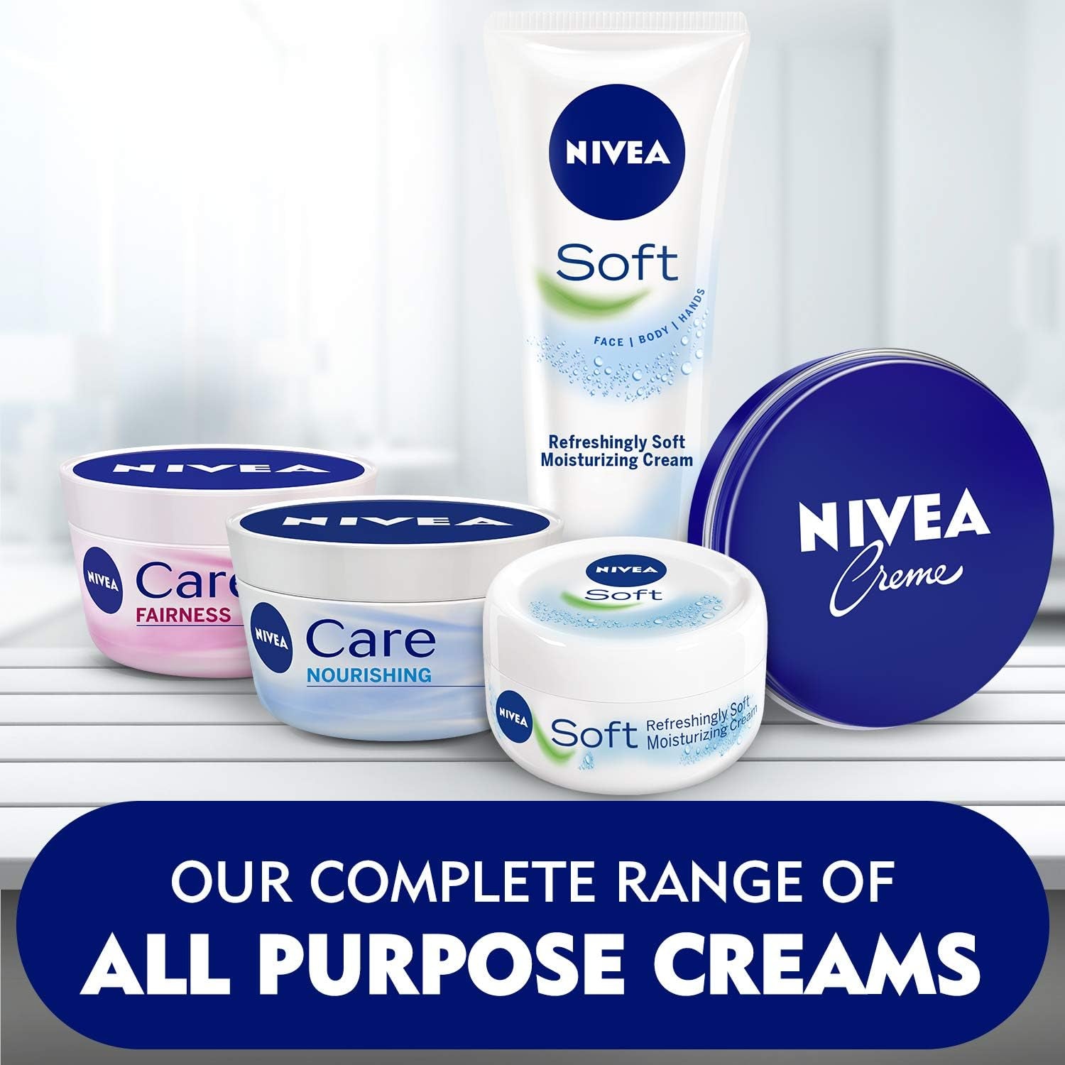 Care Intensive Care Cream for Body and Face Pack of 4 (4 X 50 Ml) Moisture Cream Absorbs Quickly