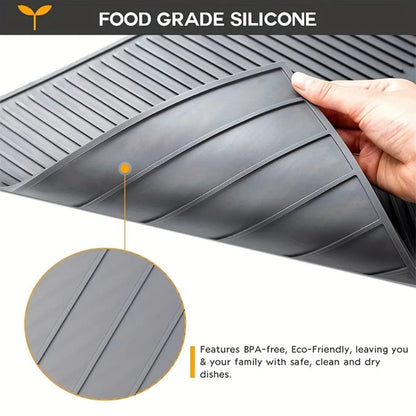 1Pc, Silicone Drain Pad, Dish Pad, Folding Drain Pad, Dish Drain Pad, Heat Resistant Pot Pad, Kitchen Accessories