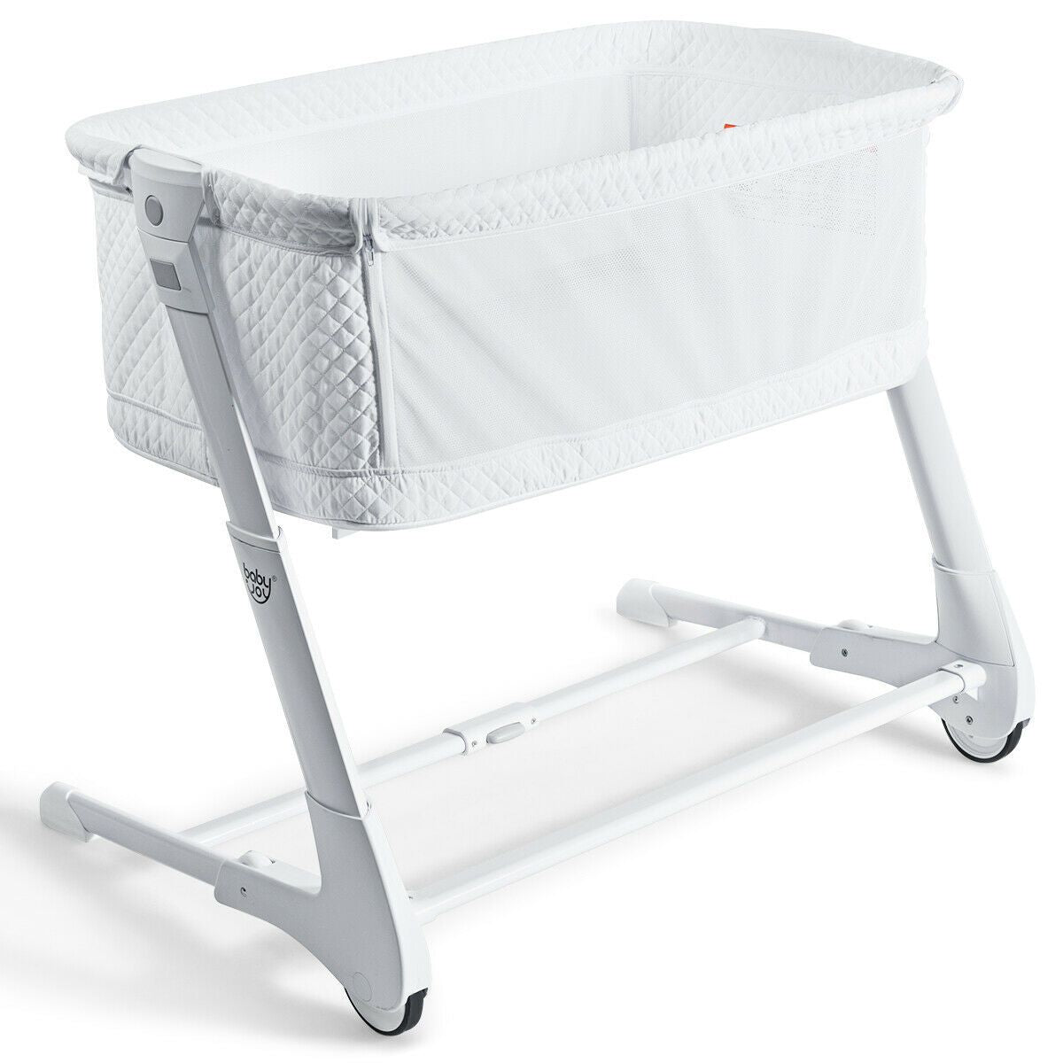 Baby Bedside Cot with Washable Mattress and Breathable Mesh