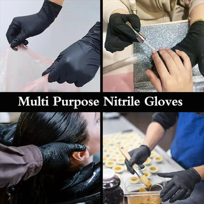 30/50/100PCS Black Nitrile Gloves Household Kitchen Bathroom Cleaning Gloves Dishwashing Nail Art Hair Dye Pets Latex Free