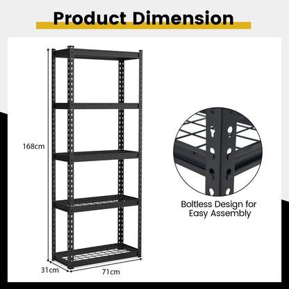 5-Tier Garage Metal Storage Shelves Shelving Unit