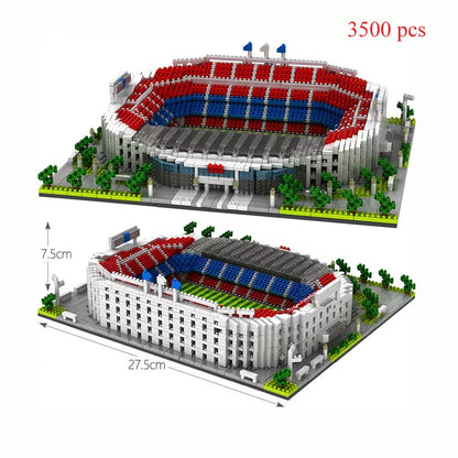 Barcelona Soccer Stadium Micro Blocks Building Sets Mini Bricks Architecture Building Block Toys for Adults Football Field Gift