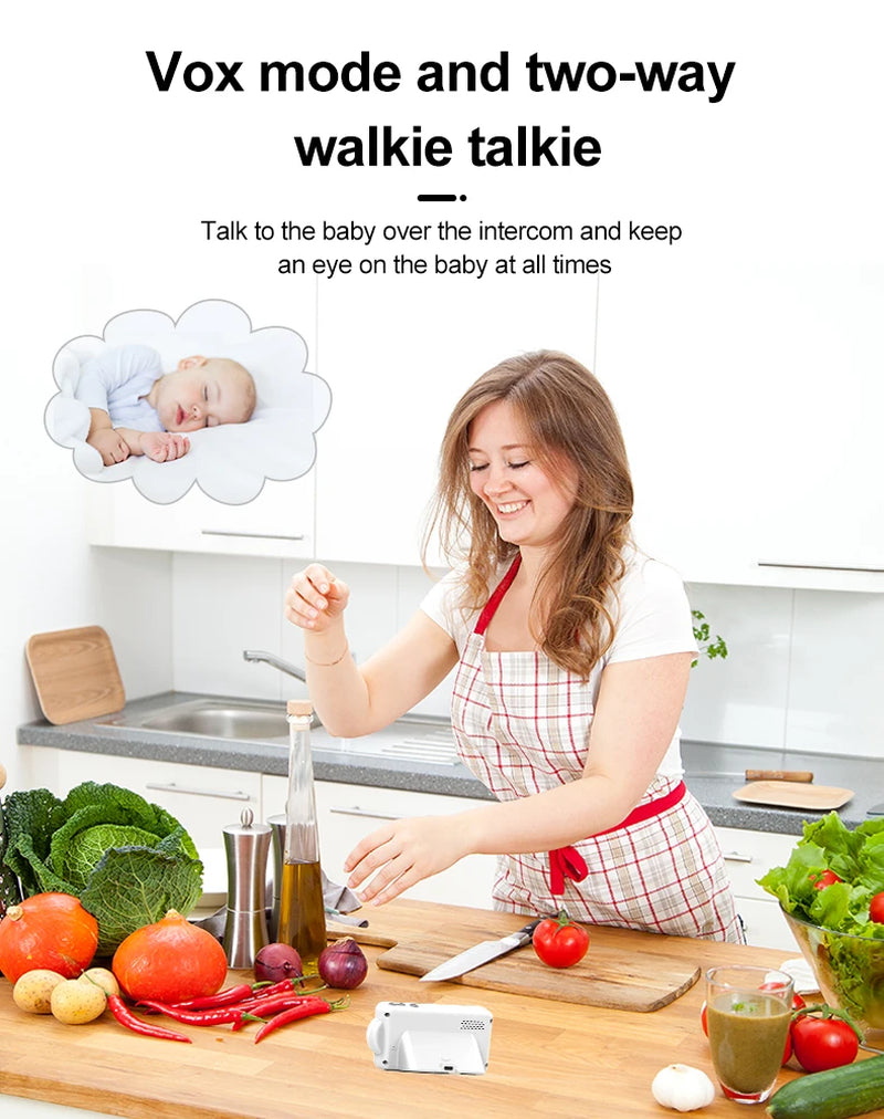 Baby Monitor Two-Way Audio Voice Intercom Infrared Night Vision Baby Camera with Monitor Video Surveillance Security Protection
