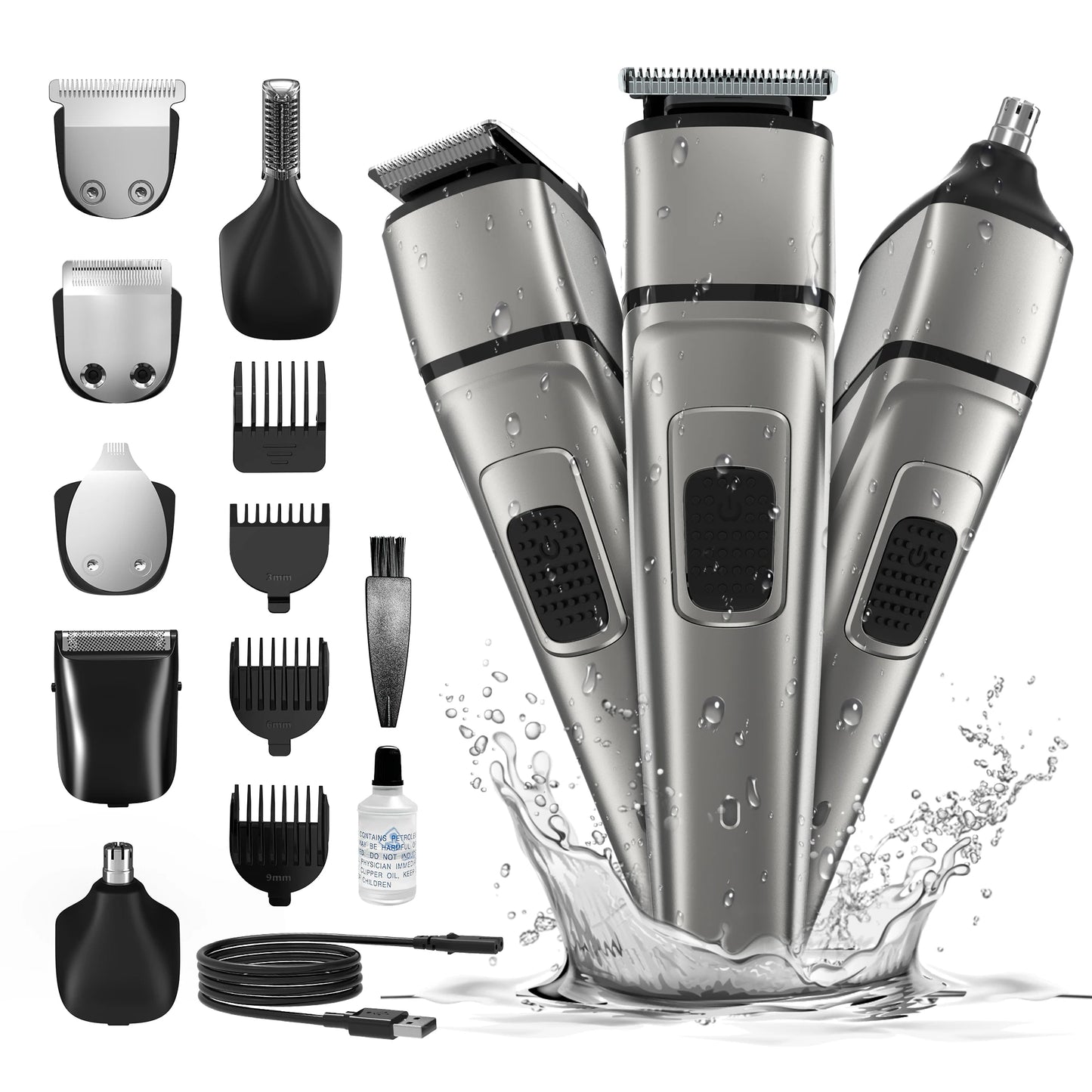 Electric Hair Clippers Shaver for Men'S Razor Hair Cutting Trimmer Kits Multifunctional Nose Hair Trimmer 5 in 1 Professional