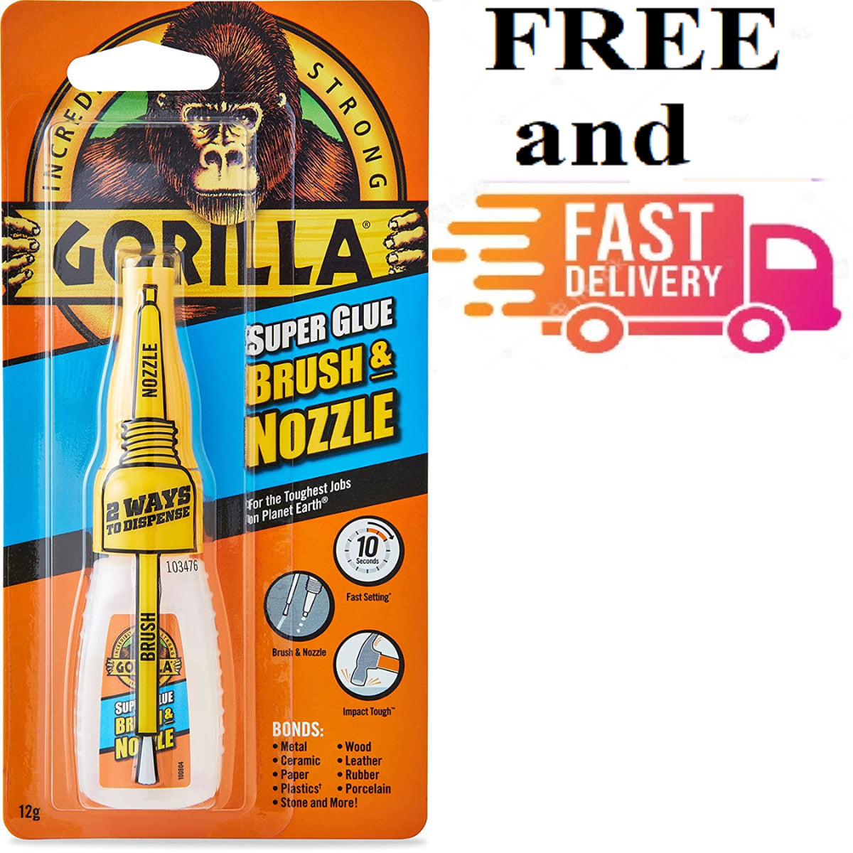 Gorilla Super Glue Gel Liquid Brush Nozzle Tube Strong Superglue Impact Adhesive