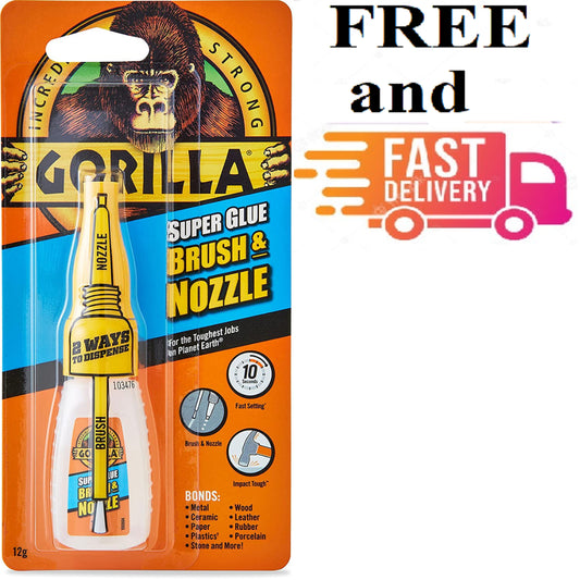 Gorilla Super Glue Gel Liquid Brush Nozzle Tube Strong Superglue Impact Adhesive