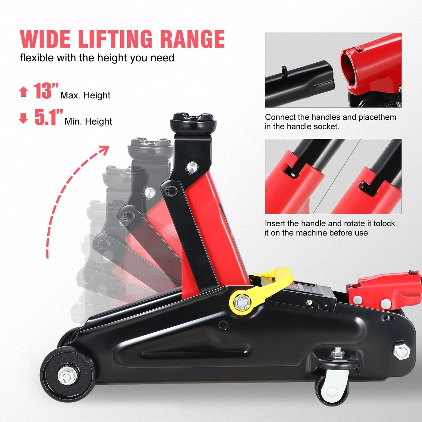 TOOLS-00234 Fast Lift Garage Jack/Hydraulic Floor Jack for Car Truck SUV, 2 Ton (4000 Lbs) Capacity