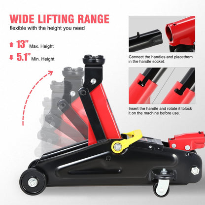 TOOLS-00234 Fast Lift Garage Jack/Hydraulic Floor Jack for Car Truck SUV, 2 Ton (4000 Lbs) Capacity