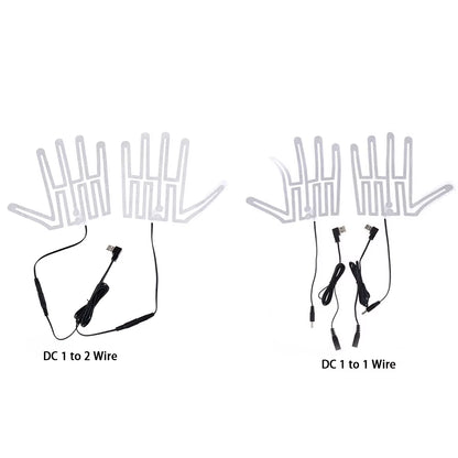 1 Pair Five-Finger Gloves Heating Pad Carbon Fiber 5V Hand Warmer Heater Thermal Insulation for Outdoor Skiing