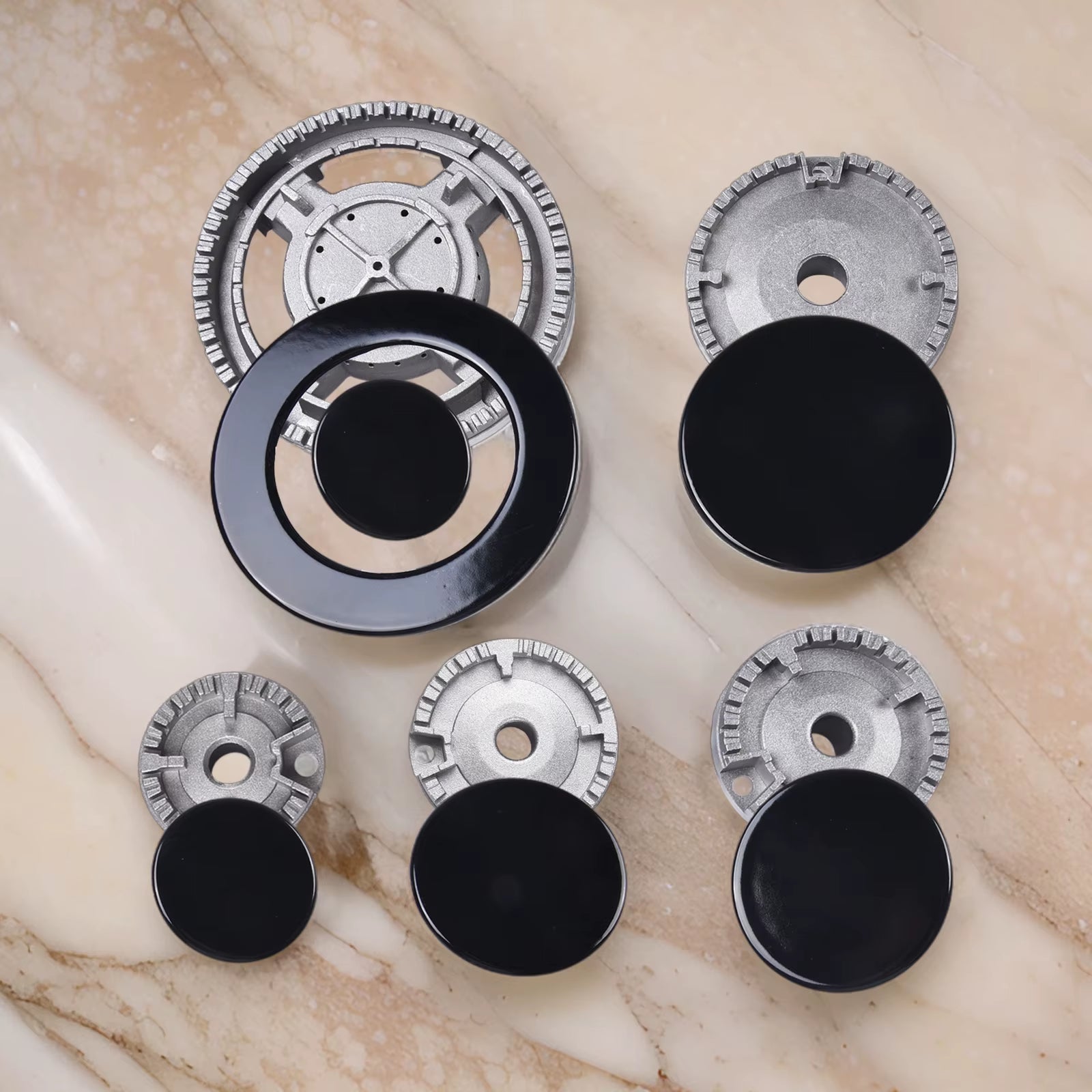 1 Set Cooker Hat Set Stove Lid Upgraded Oven Gas Hob Burner Crown Flame Cap Fits Most Gas Stove Burners Kitchen Accessories