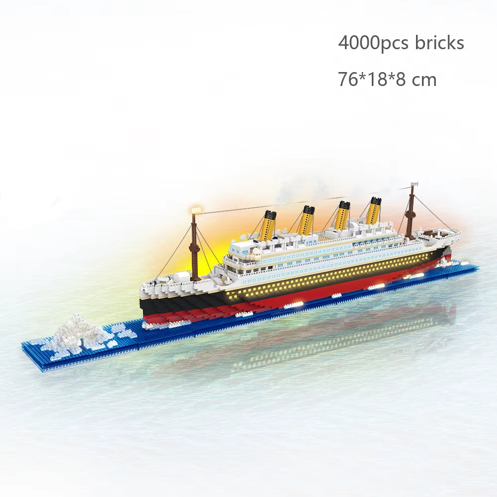 Titanic 3D Plastic Model Ship Building Blocks for Adults Micro Mini Bricks Toys Kits Assemble Cruise Boat Kids Gift