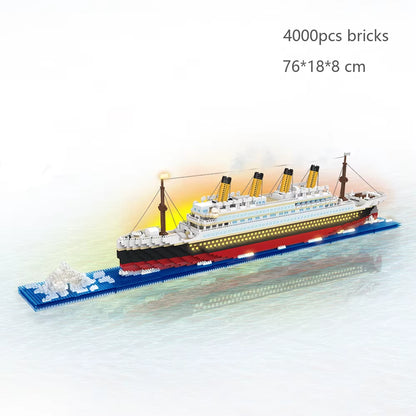 Titanic 3D Plastic Model Ship Building Blocks for Adults Micro Mini Bricks Toys Kits Assemble Cruise Boat Kids Gift