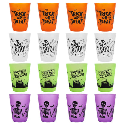 8-24Pcs Halloween Drinking Cups Boo Skull Plastic Juice Cocktail Cup for Halloween Party Home Table Decoration Supplies