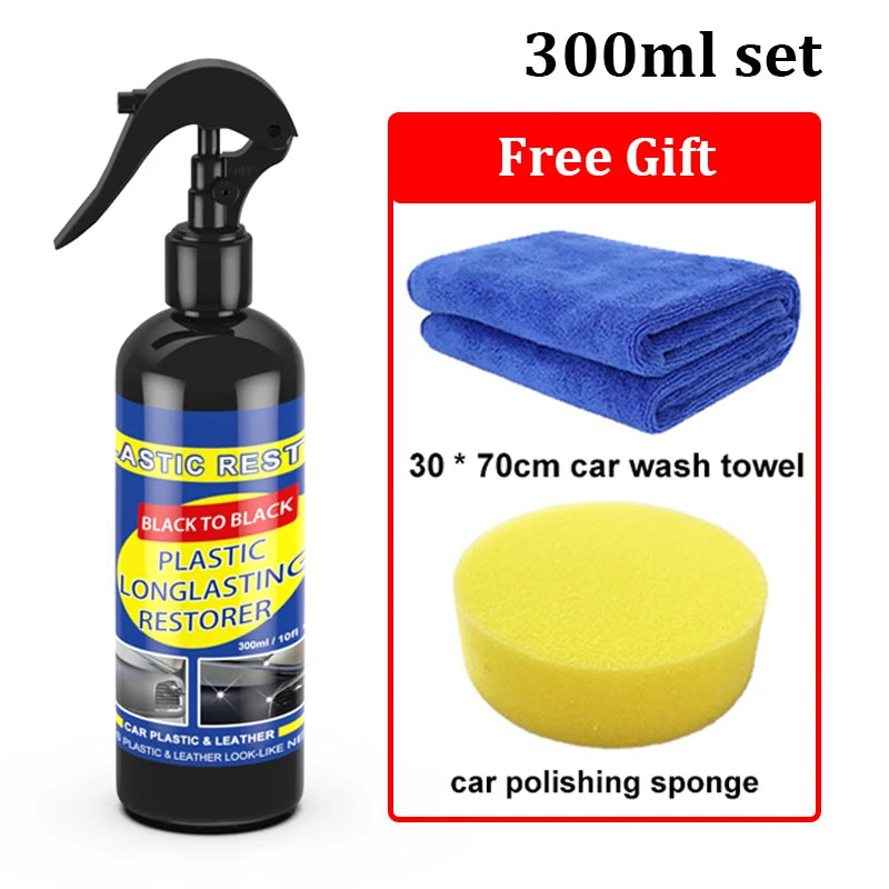 Car Plastic Restorer Back to Black Gloss Car Cleaning Products Plastic Leather Restore Auto Polish and Repair Coating Renovator