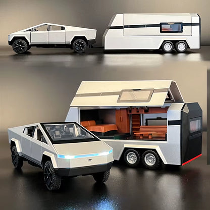 1:32 Cyber Toy Truck Trailer Car MPV VAN Alloy Diecasts & Toy Vehicles Metal Toy Car Model Sound and Light Collection Kids Toy