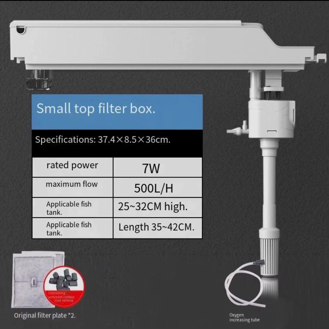 Fish Tank Filter Three-In-One Filter Pump Aeration Filtration Circulation System with Filter Box Top Filter Aquarium Accessories