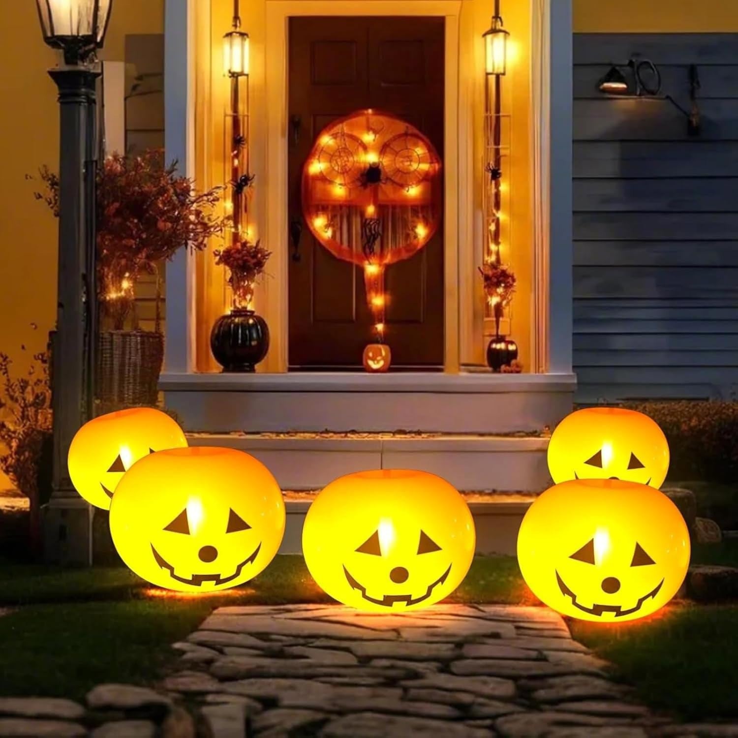 10X Halloween Decoration Inflatable Pumpkin with LED Lights Garden Party Light