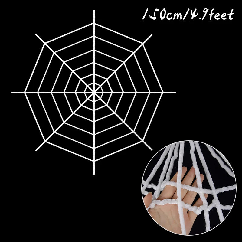 Black White Halloween Spider Web Giant Stretchy Cobweb for Home Bar Haunted House Scary Props Horror Halloween Party Decorations