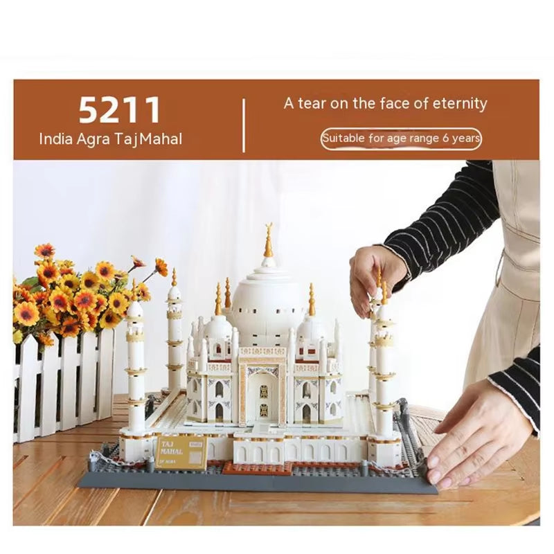 1113Pcs Creative Building Blocks Set World Great Architecture Large Taj Mahal Model Kit Bricks to Kids Toy Compatible with 10189