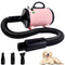 Dog Hair Dryer 2800W Low Noise&3 Nozzles&Extendable Hose Blaster Grooming Dryers Adjustable Temperature for Pets Cats