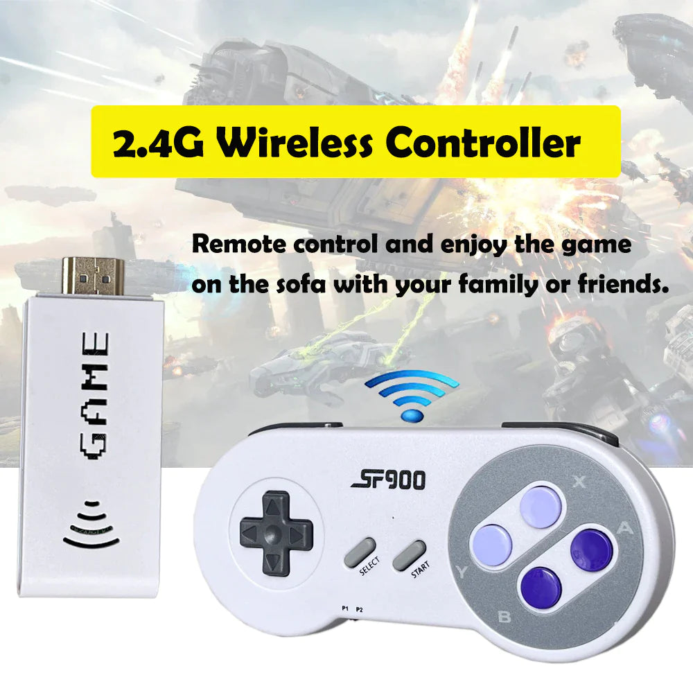 SF900 Retro Game Console HD Video Game Stick with 1500 Games for SNES Wireless Controller 16 Bit Consolas De Videojuegos for NES