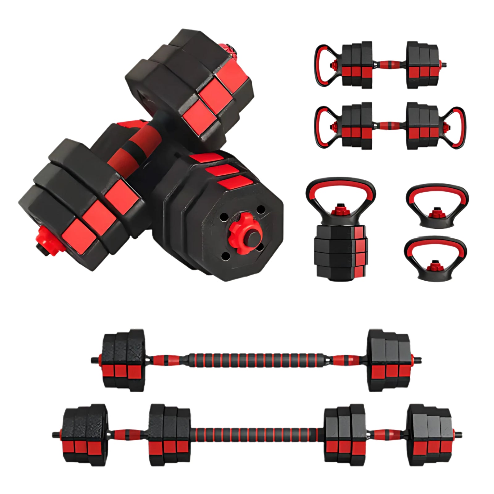 Exersci Premium 20Kg/30Kg/40Kg Adjustable Dumbbell & Barbell Set