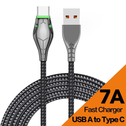 USB a to Type C Cable 7A 100W Fast Charger Braided Long Lead 0.25M 1M 2M 3M