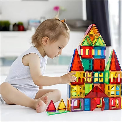 Magblock 66PCS Magnetic Building Blocks Sets Magnetic Tiles Construction Toys for 3-10 Years Old Kids Montessori Educational Toy