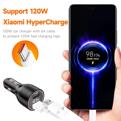 Mi Car Charger 120W 67W 6A Fast Charging Dual-Port USB a for  14 14 Ultra 13 13T 12 Pro Redmi Note A3 POCO Pad 6