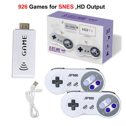 SF900 Retro Game Console HD Video Game Stick with 1500 Games for SNES Wireless Controller 16 Bit Consolas De Videojuegos for NES