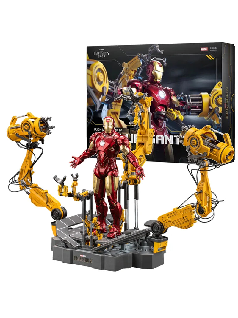 Zd Toys Suit up Gantry with MK4 Iron Man Gantry Original 1/10 Tony Stark Model Action Figure Collectible Toy Gift for Kid