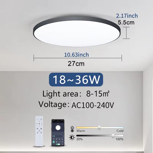 Moisture Proof Ceiling Light Smart LED Lamp 36W 50W APP Remote Control Dimming WIFI Bluetooth Home Interior Decoration Bathroom