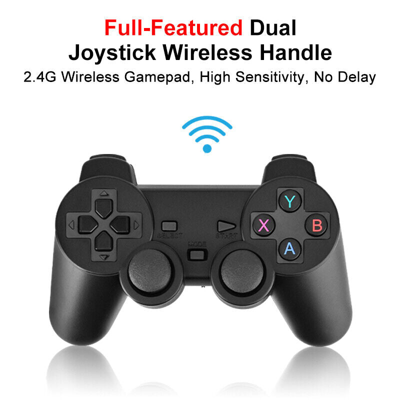 Wireless 4K HDMI TV Game Stick Console Built in 20000+ Games +2 Wireless Gamepad