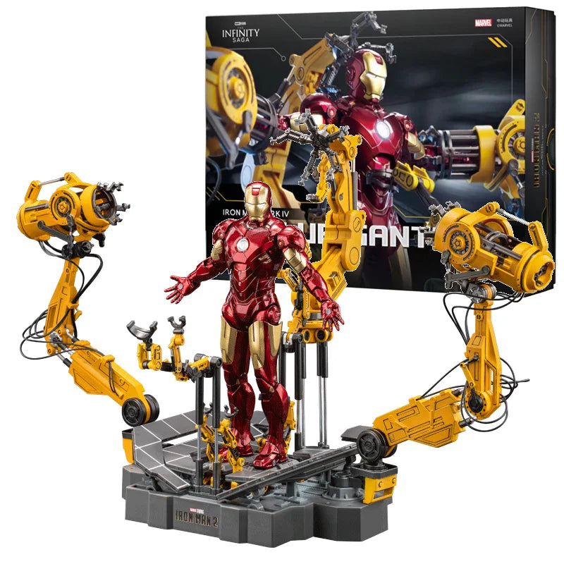 Zd Toys Suit up Gantry with MK4 Iron Man Gantry Original 1/10 Tony Stark Model Action Figure Collectible Toy Gift for Kid