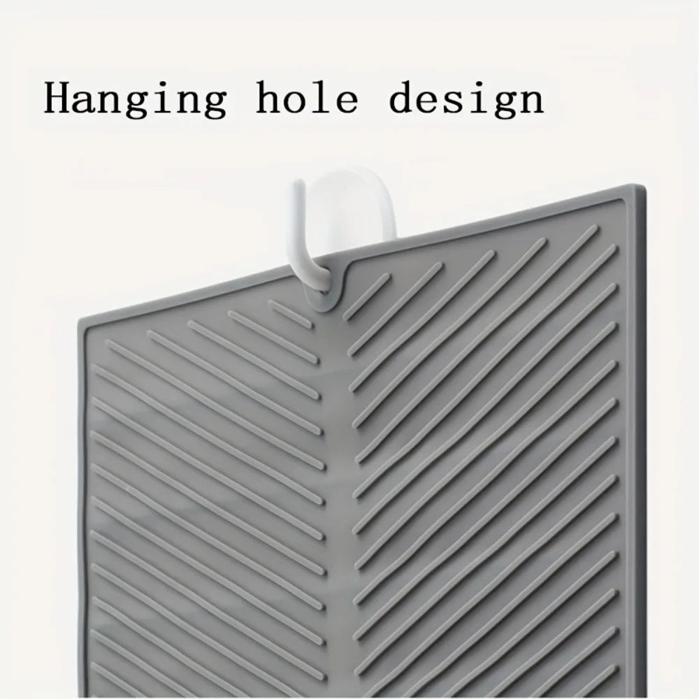 1Pc, Silicone Drain Pad, Dish Pad, Folding Drain Pad, Dish Drain Pad, Heat Resistant Pot Pad, Kitchen Accessories