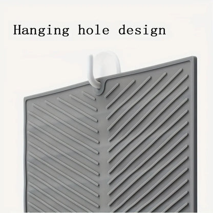 1Pc, Silicone Drain Pad, Dish Pad, Folding Drain Pad, Dish Drain Pad, Heat Resistant Pot Pad, Kitchen Accessories