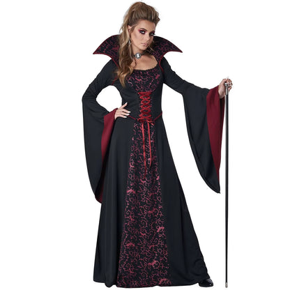 Halloween Costume Adult Woman Queen Dress Witch Easter Demon Vampire Bride Death Witch Cosplay Costumes Retro Court Dresses 코스프레