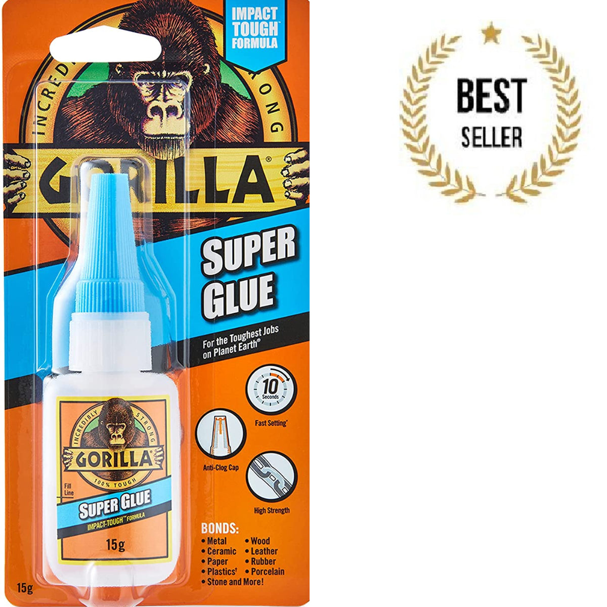 Gorilla Super Glue Gel Liquid Brush Nozzle Tube Strong Superglue Impact Adhesive