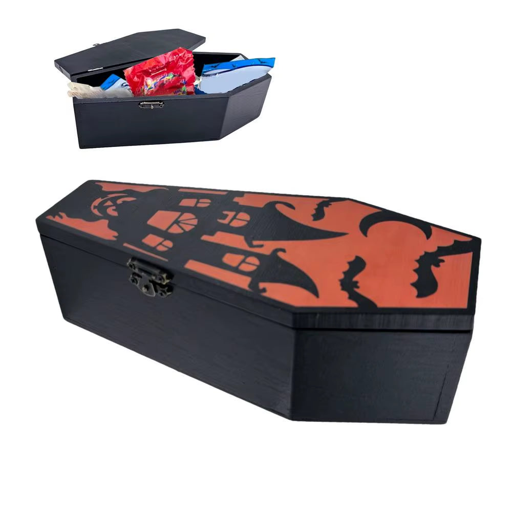 Coffin Boxes for Treats Coffin Goodies Halloween Candy Boxes Spooky Food Container for Cake Chocolates Popcorn Teas Jewelry