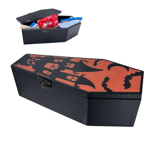 Coffin Boxes for Treats Coffin Goodies Halloween Candy Boxes Spooky Food Container for Cake Chocolates Popcorn Teas Jewelry