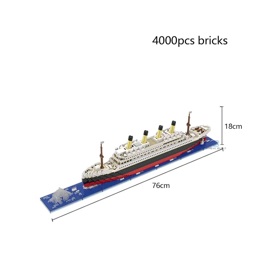 Titanic 3D Plastic Model Ship Building Blocks for Adults Micro Mini Bricks Toys Kits Assemble Cruise Boat Kids Gift