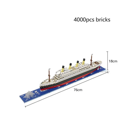 Titanic 3D Plastic Model Ship Building Blocks for Adults Micro Mini Bricks Toys Kits Assemble Cruise Boat Kids Gift